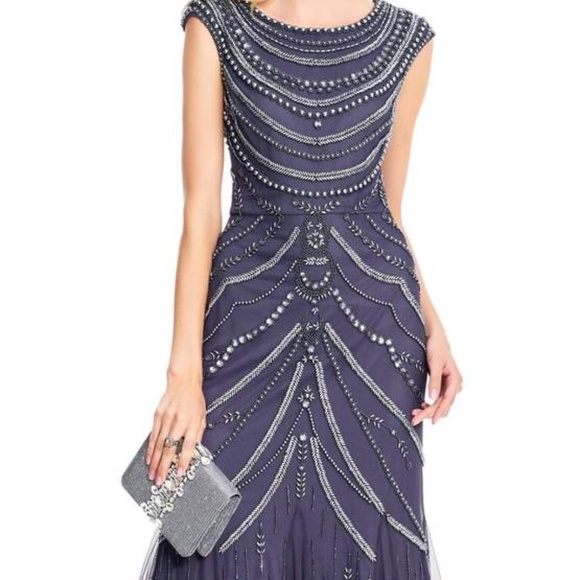 Adrianna Papell beaded scoop mermaid gown - Picture 1 of 13